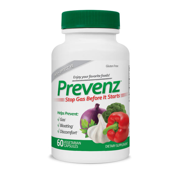 PREVENZ Gas Prevention 60 Vegetarian Capsules - NEWTON-EVERETT®