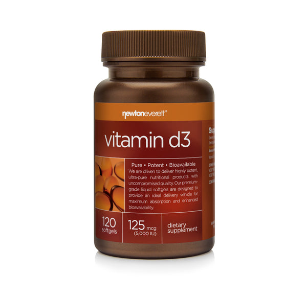 VITAMIN D3 125 mcg (5,000 IU) 120 Softgels - NEWTON-EVERETT®