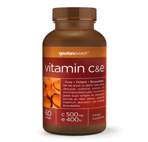 VITAMIN C & E (C 500mg/ 400 IU Natural E) 60 Softgels - NEWTON-EVERETT®